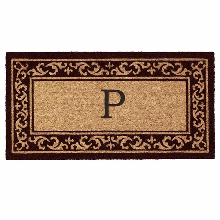 Monogram Door Mat, Black, Natural, 24 in W x 48 in L
